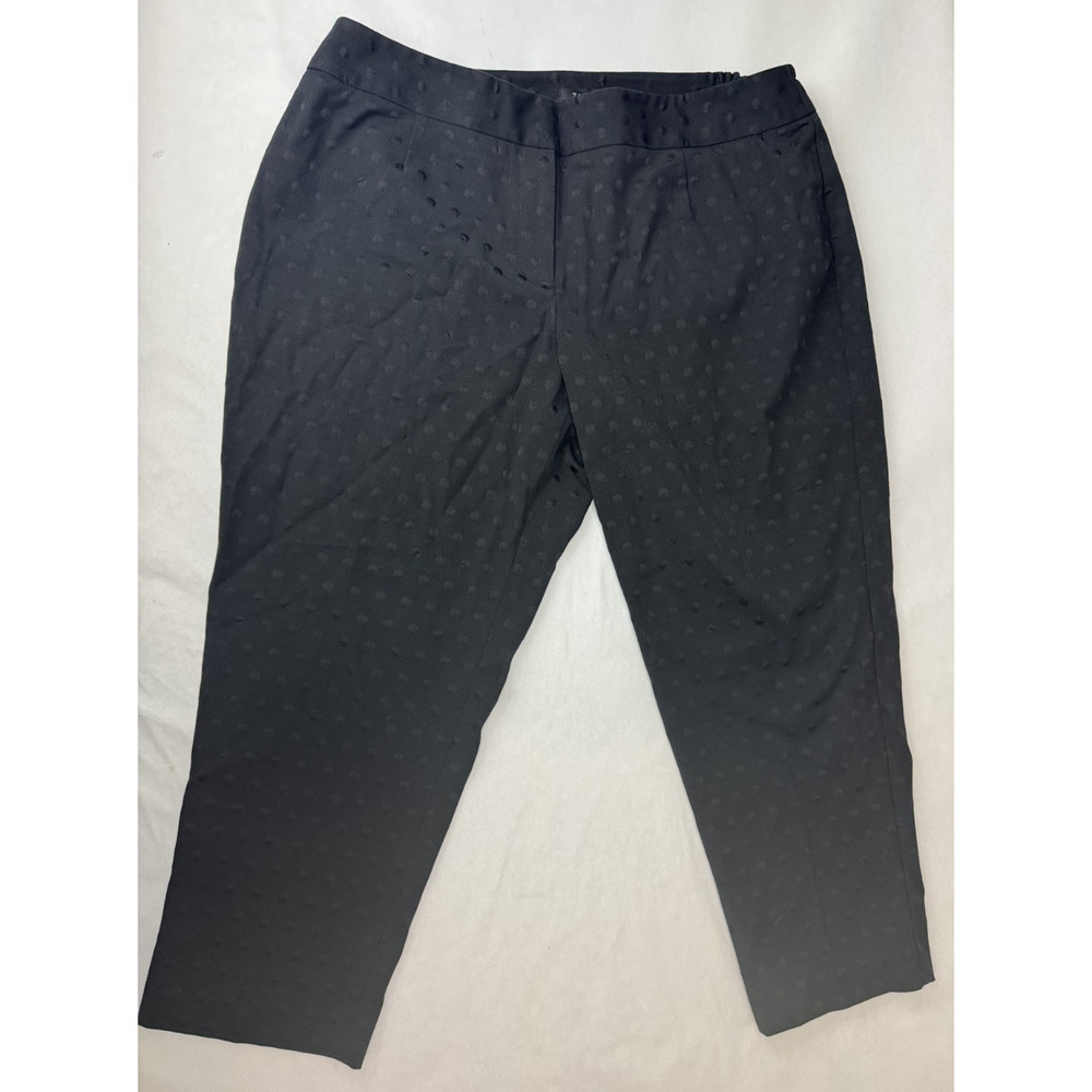 Twee Talbots Polka Dot Heritage Dress Pants Black Crop Plus Petite Size 18WP